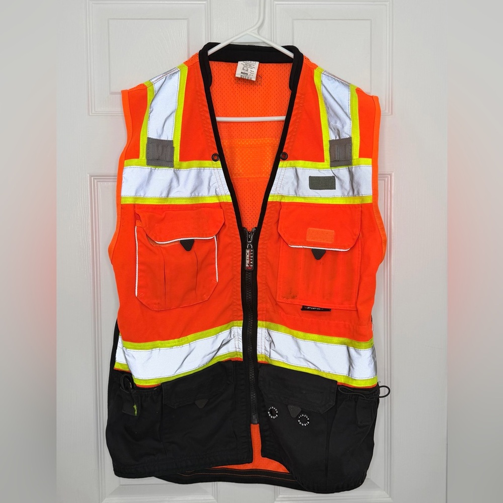 High-Visibility Orange Safety Vest Size M